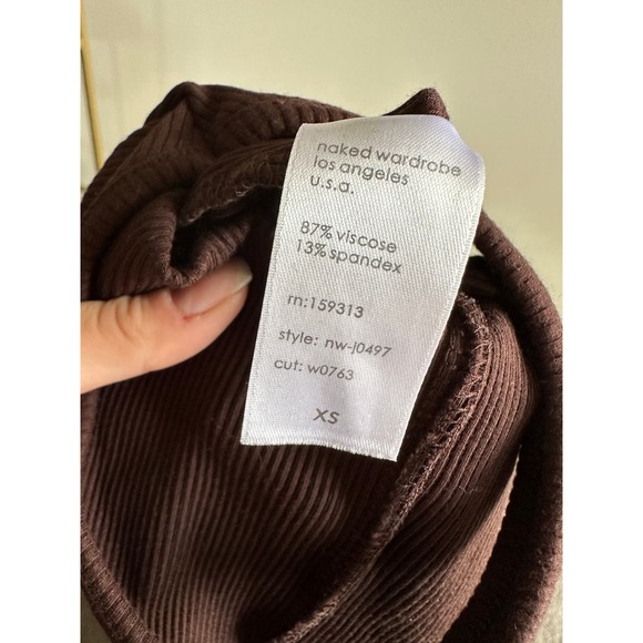 Naked Wardrobe brown "snatched" romper, size XS - Picture 7 of 7